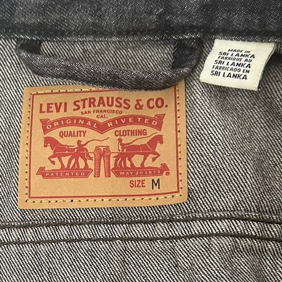 Levi's Type III Trucker Jacket Black Denim Water<less 29945-0066 Size Medium - Picture 4 of 6